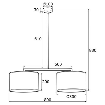 Argon 0900 - Żyrandol KARIN 2xE27/15W/230V biały