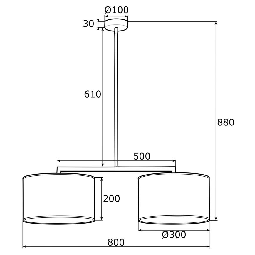 Argon 0900 - Żyrandol KARIN 2xE27/15W/230V biały