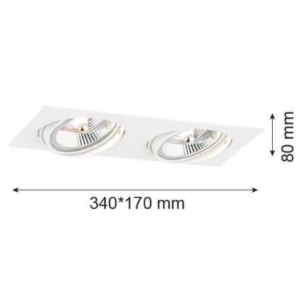 Argon 1046 - Oprawa wpuszczana OLIMP 2xGU10-AR111/12W/230V biały