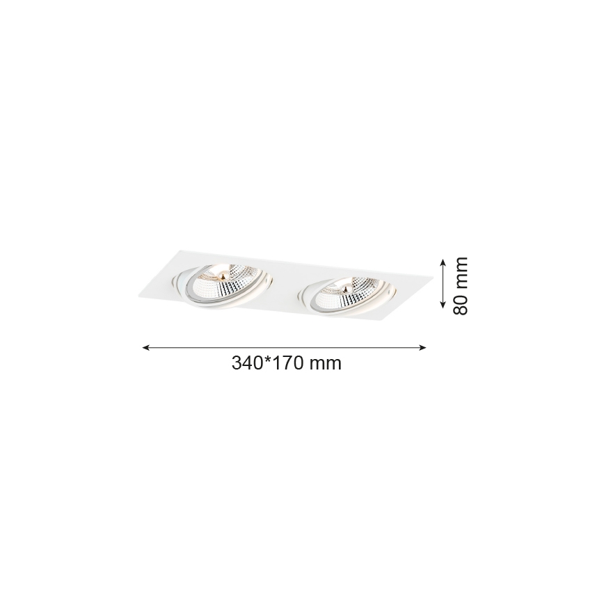 Argon 1046 - Oprawa wpuszczana OLIMP 2xGU10-AR111/12W/230V biały