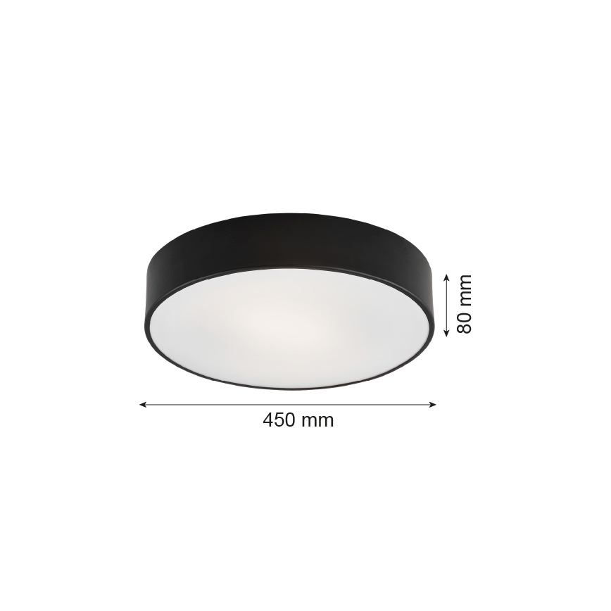 Argon 1186 - Plafon DARLING 3xE27/15W/230V śr. 45 cm czarny