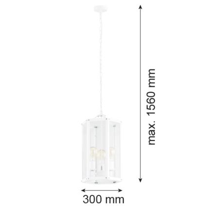 Argon 1251 - Żyrandol na łańcuchu BODRUM 3xE27/15W/230V biały