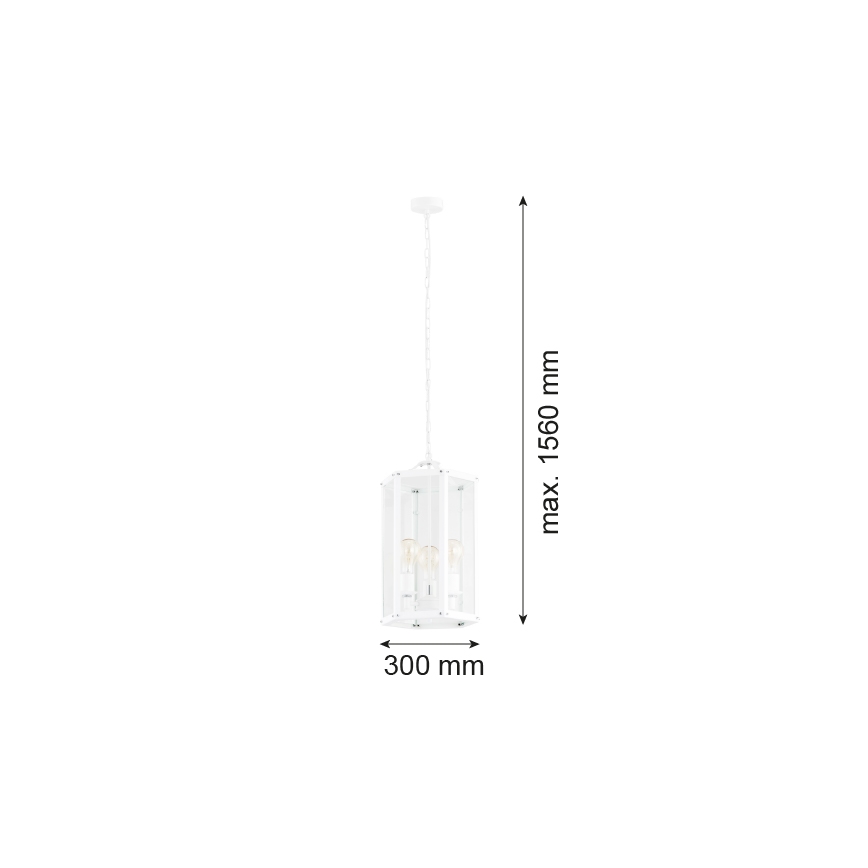 Argon 1251 - Żyrandol na łańcuchu BODRUM 3xE27/15W/230V biały