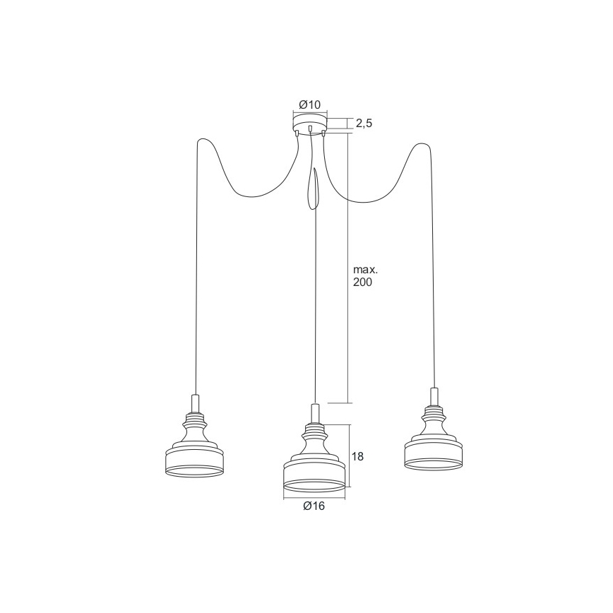 Argon 1354 - LED Żyrandol na lince TULUZA 3xLED/5W/230V