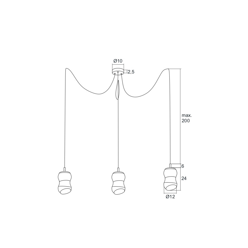 Argon 1357 - LED Żyrandol na lince GARDA 3xLED/5W/230V