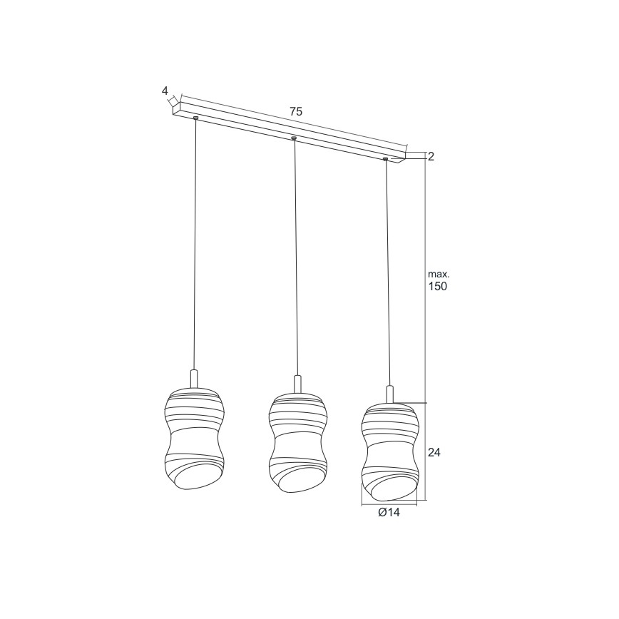 Argon 1366 - LED Żyrandol na lince COMO 3xLED/5W/230V