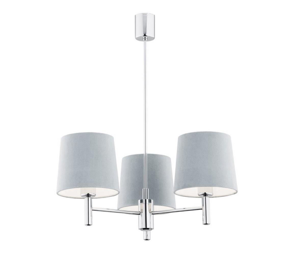 Argon 1383 - Żyrandol BOLZANO 3xE27/15W/230V niebieski/chrom błyszczący
