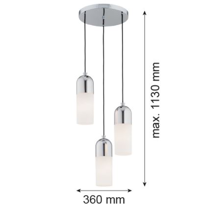 Argon 1465 - Żyrandol na lince BURGOS 3xE27/15W/230V chrom błyszczący