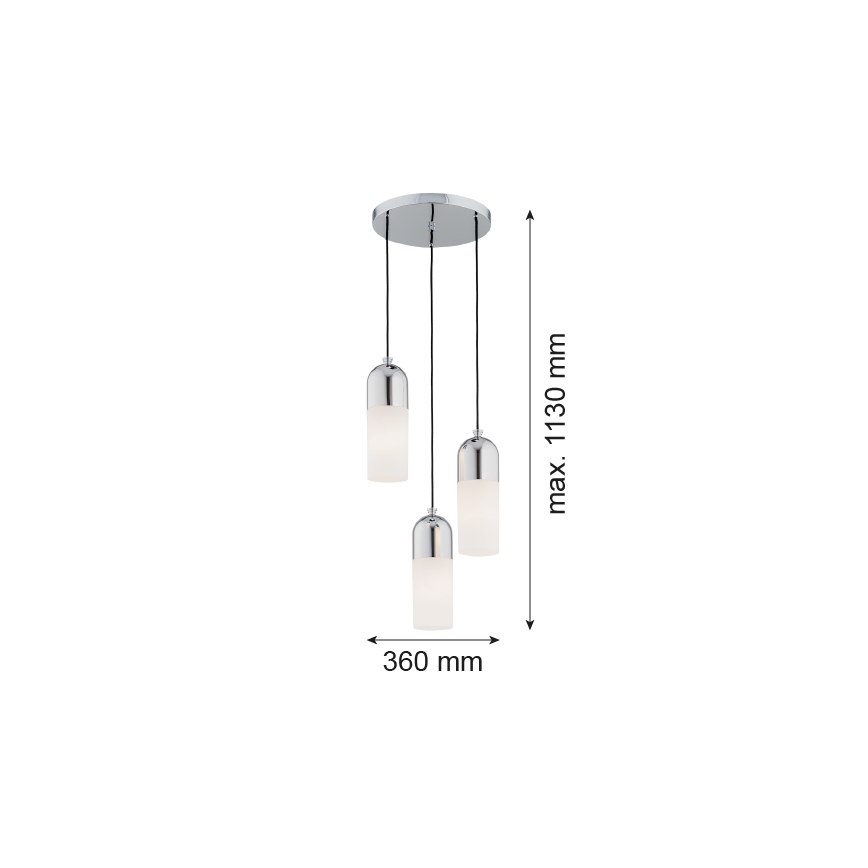 Argon 1465 - Żyrandol na lince BURGOS 3xE27/15W/230V chrom błyszczący