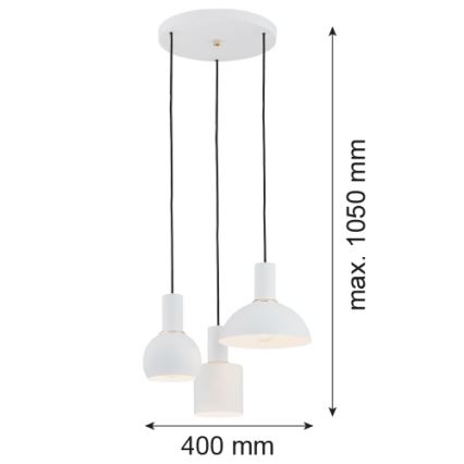 Argon 1468 - Żyrandol na lince SINES 3xE27/15W/230V biały