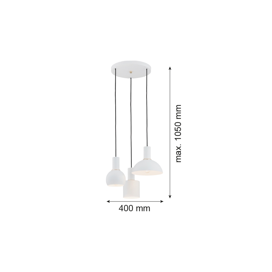 Argon 1468 - Żyrandol na lince SINES 3xE27/15W/230V biały