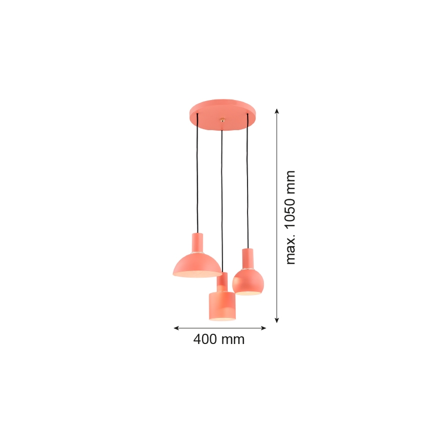 Argon 1469 - Żyrandol na lince SINES 3xE27/15W/230V pomarańczowy