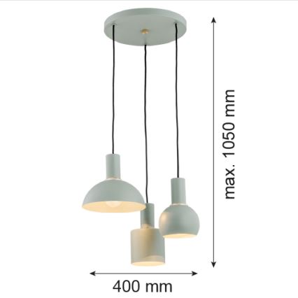 Argon 1470 - Żyrandol na lince SINES 3xE27/15W/230V zielony