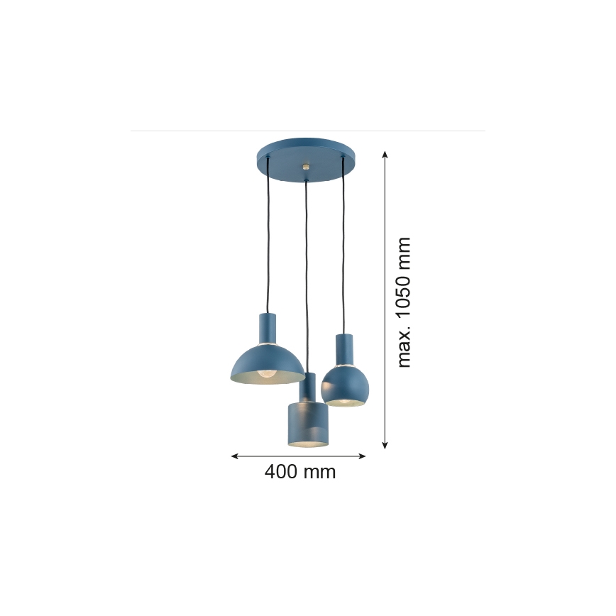 Argon 1471 - Żyrandol na lince SINES 3xE27/15W/230V niebieski