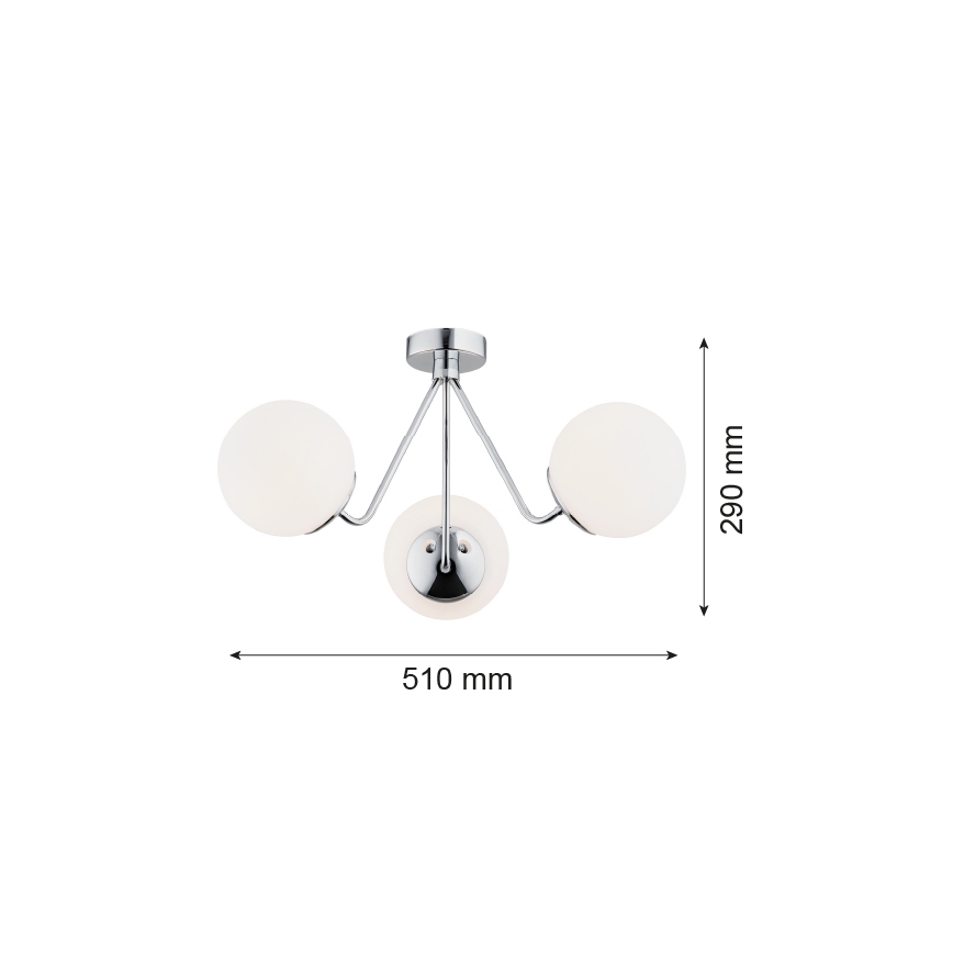 Argon 1477 - Żyrandol natynkowy TOMAR 3xE27/15W/230V chrom błyszczący