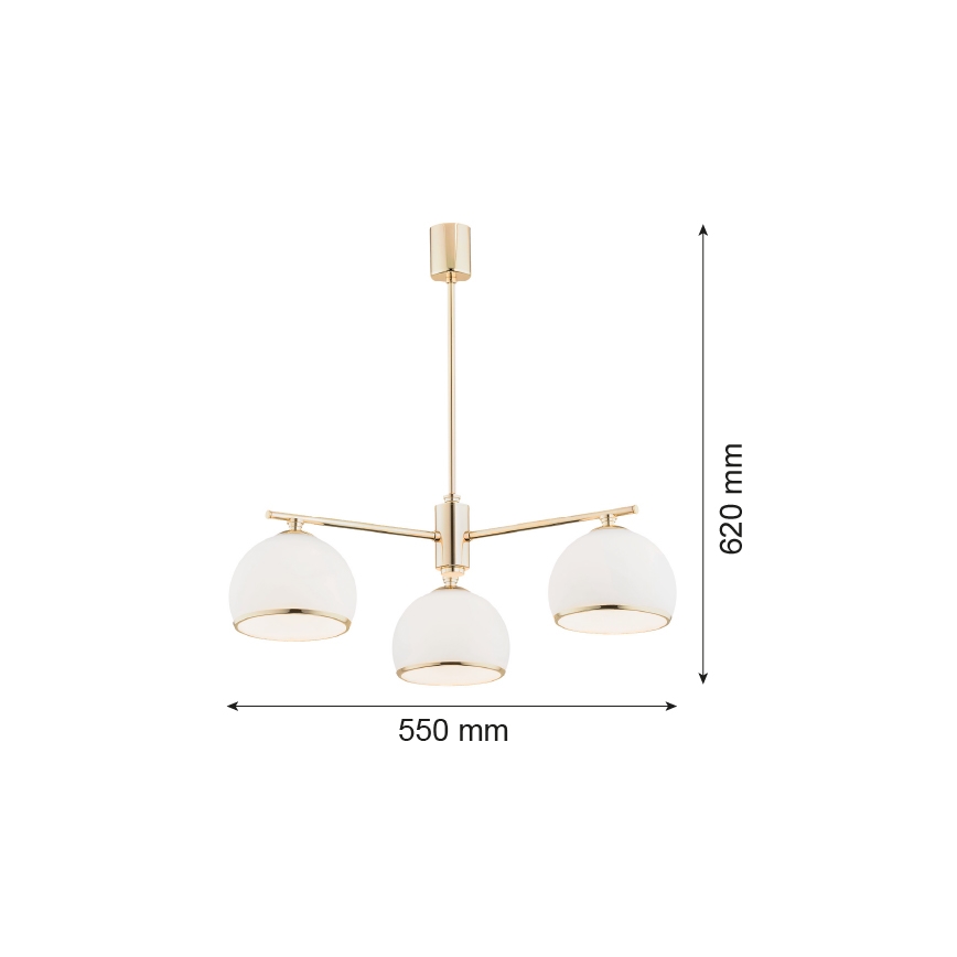 Argon 1488 - Żyrandol MARBELLA 3xE27/15W/230V mosiądz