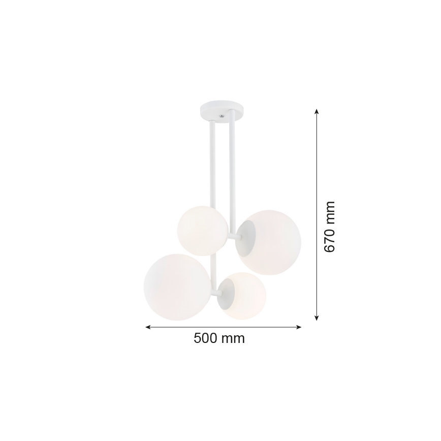 Argon 1644 - Żyrandol ASPEN 4xE27/15W/230V biały