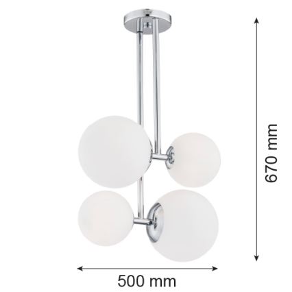Argon 1646 - Żyrandol ASPEN 4xE27/15W/230V chrom błyszczący