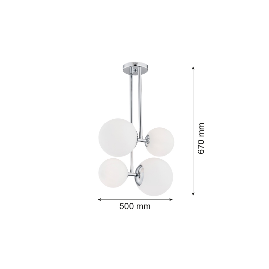 Argon 1646 - Żyrandol ASPEN 4xE27/15W/230V chrom błyszczący