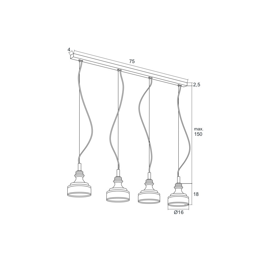 Argon 1650 - LED Żyrandol na lince TULUZA 4xLED/5W/230V