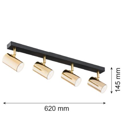 Argon 1688 - Oświetlenie punktowe LAGOS 4xGU10/5W/230V mosiądz/czerń