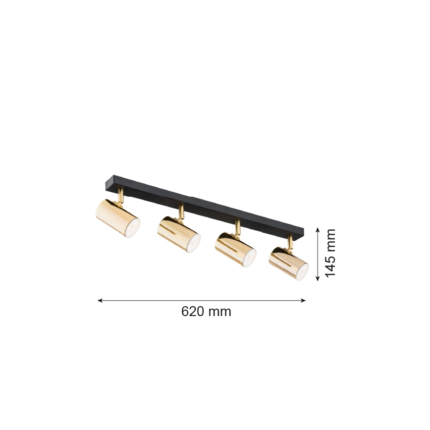 Argon 1688 - Oświetlenie punktowe LAGOS 4xGU10/5W/230V mosiądz/czerń