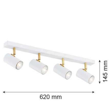 Argon 1689 - Oświetlenie punktowe LAGOS 4xGU10/5W/230V biel/złoto