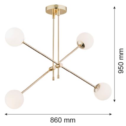 Argon 1695 - Żyrandol na drążku ABSTRACT 4xE14/7W/230V mosiądz