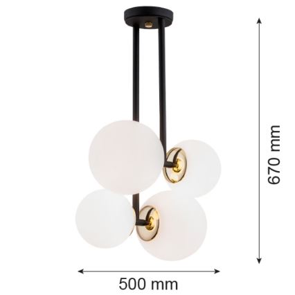 Argon 1739 - Żyrandol na drążku MORITZ 4xE27/15W/230V
