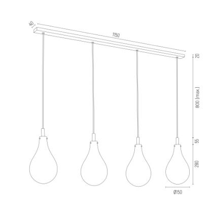 Argon 1740 - Żyrandol na lince OAKLAND 4xG9/6W/230V