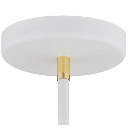 Argon 1773 - Żyrandol na drążku AVALONE 4xE27/15W/230V biały/złoty