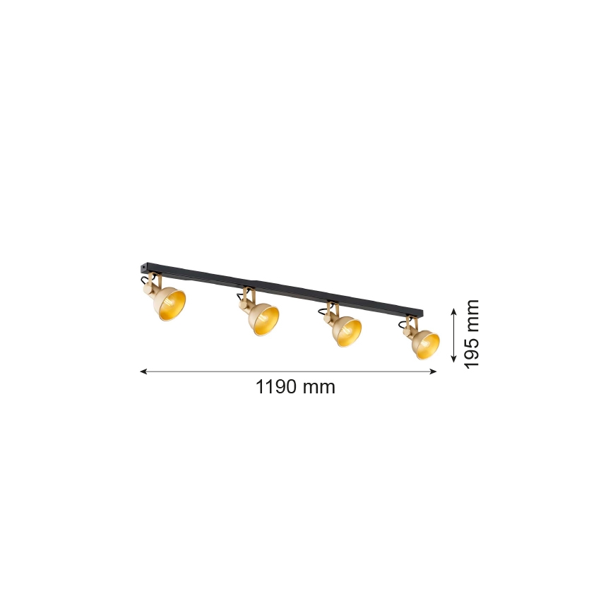 Argon 1801 - Oświetlenie punktowe LENORA 4xE14/7W/230V złoty/czarne