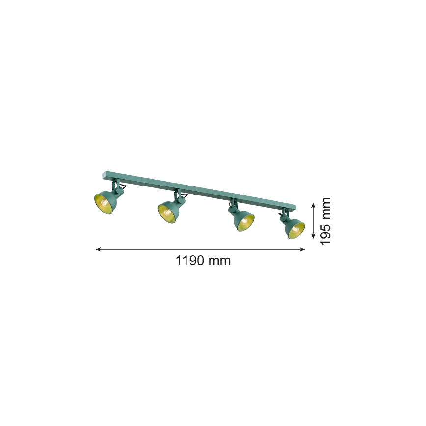 Argon 1819 - Oświetlenie punktowe LENORA 4xE14/7W/230V zielony
