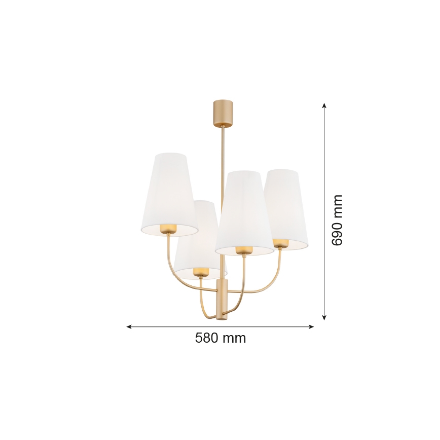 Argon 1821 - Żyrandol SAFIANO 4xE27/15W/230V złoty