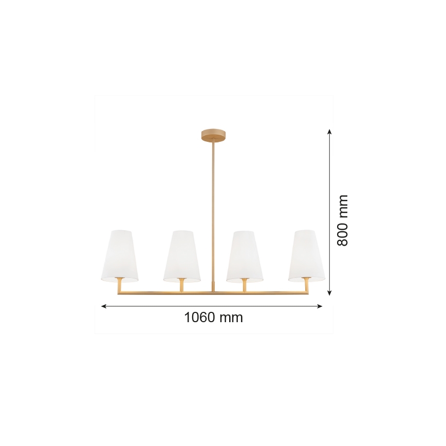 Argon 1828 - Żyrandol SAFIANO 4xE27/15W/230V złoty