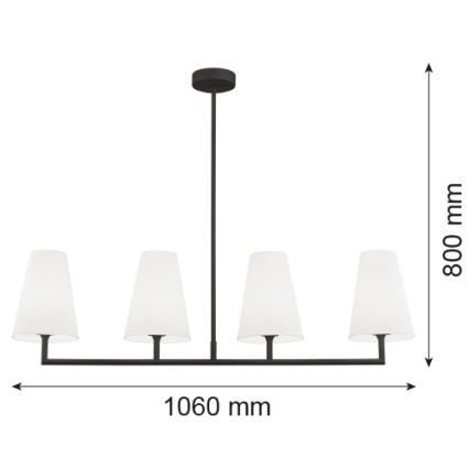 Argon 1831 - Żyrandol SAFIANO 4xE27/15W/230V czarne