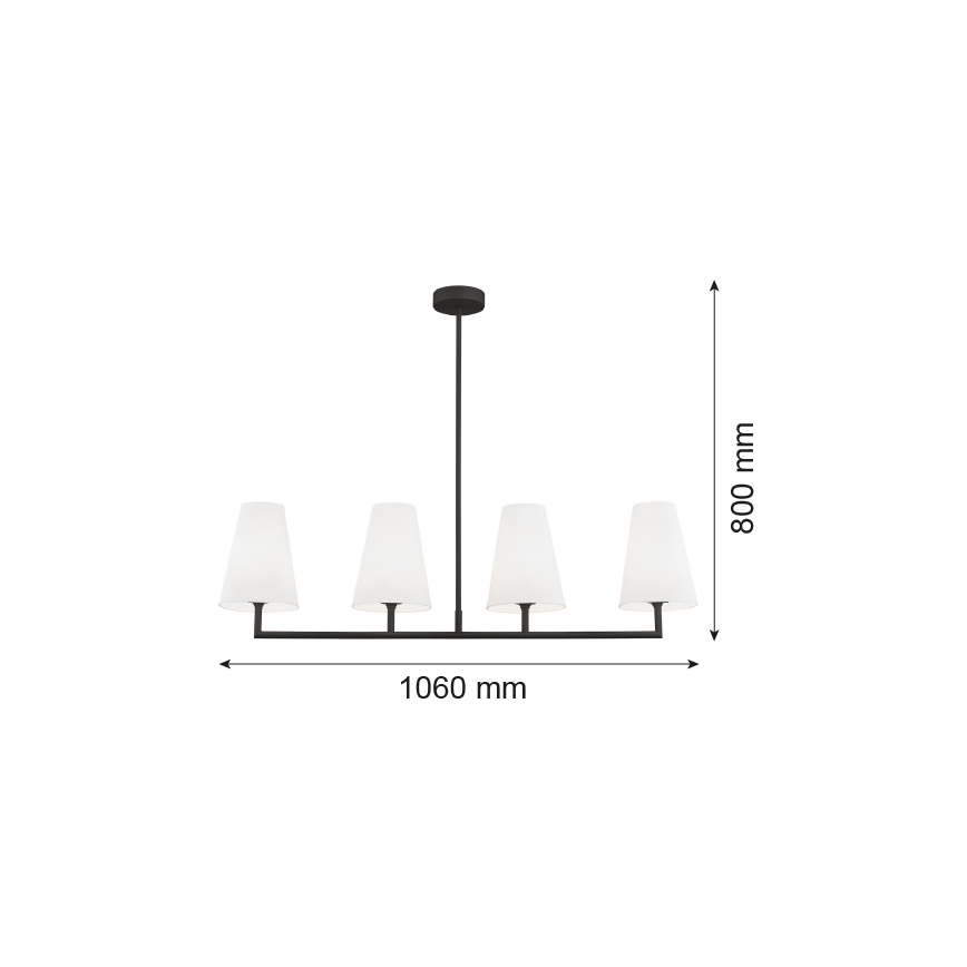 Argon 1831 - Żyrandol SAFIANO 4xE27/15W/230V czarne