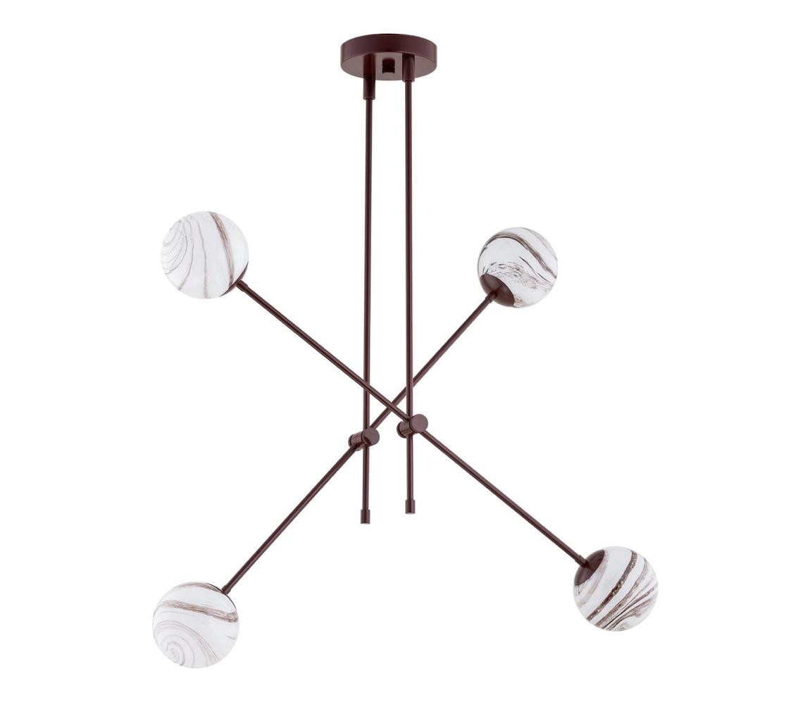 Argon 1842 - Żyrandol ABSOS 4xE14/7W/230V alabastrowy brązowy