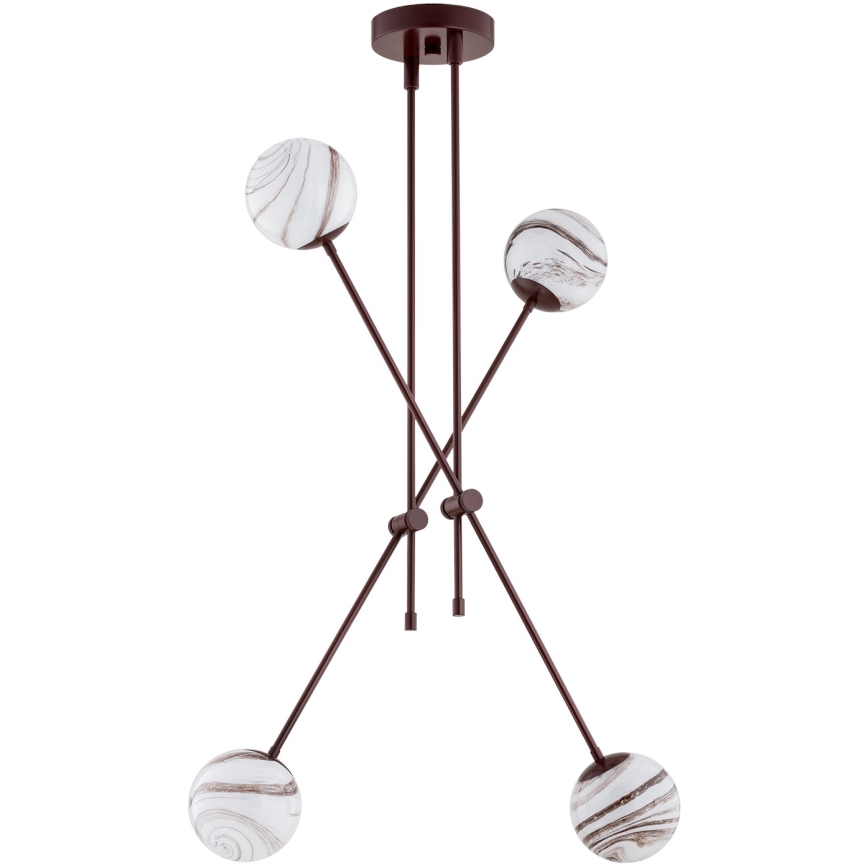 Argon 1842 - Żyrandol ABSOS 4xE14/7W/230V alabastrowy brązowy