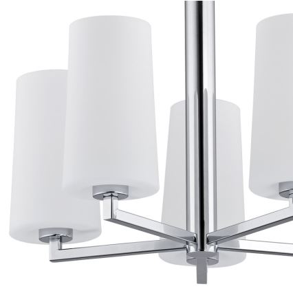 Argon 2053 - Żyrandol na drążku CAMELOT 5xE27/15W/230V chrom błyszczący