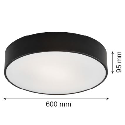 Argon 2084 - Plafon DARLING 5xE27/15W/230V śr. 60 cm czarny
