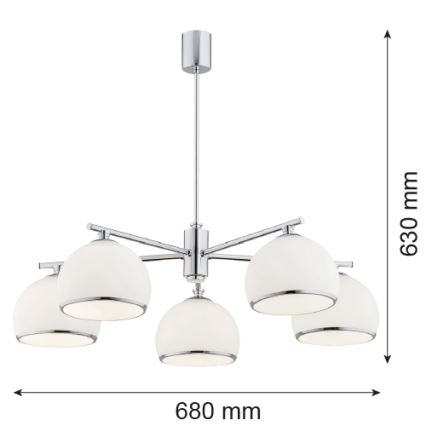 Argon 2087 - Żyrandol na drążku MARBELLA 5xE27/15W/230V chrom błyszczący