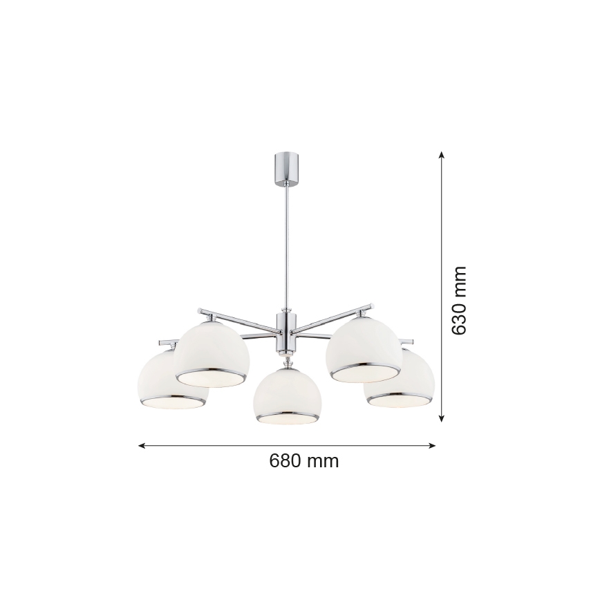 Argon 2087 - Żyrandol na drążku MARBELLA 5xE27/15W/230V chrom błyszczący