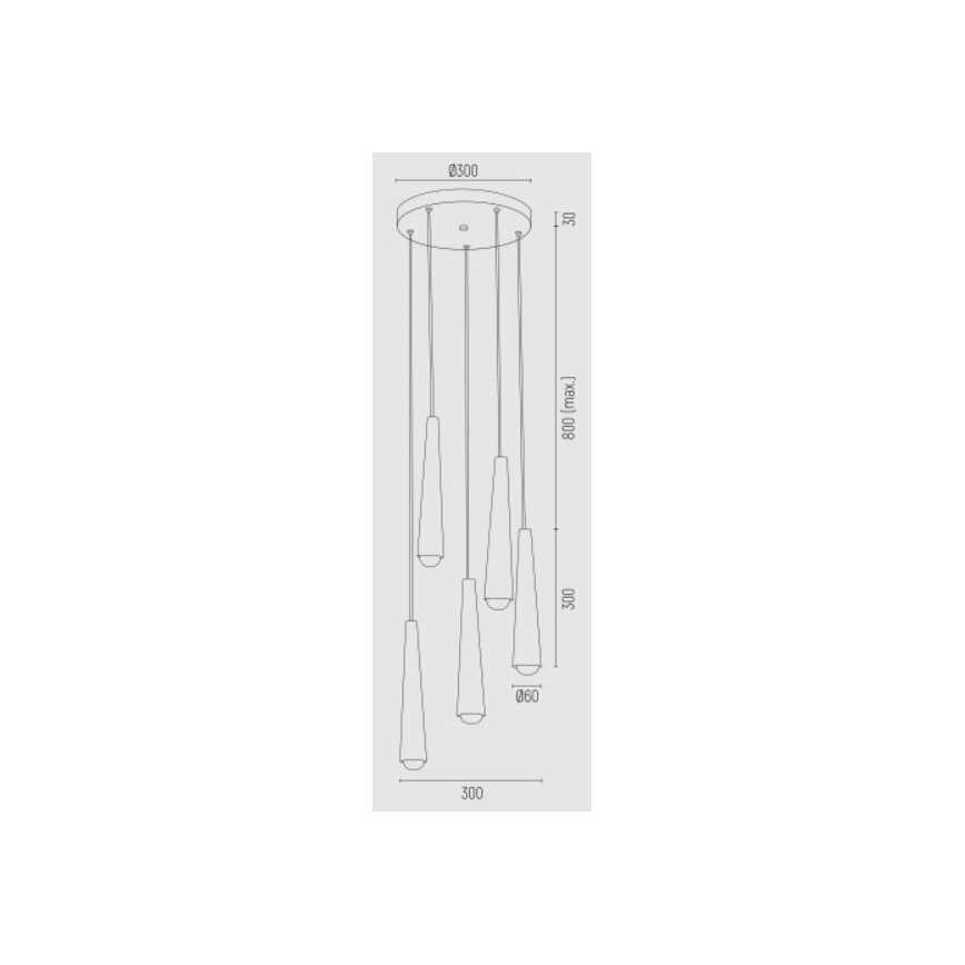 Argon 2103 - Żyrandol na lince HOLLYWOOD 5xE14/7W/230V czarny