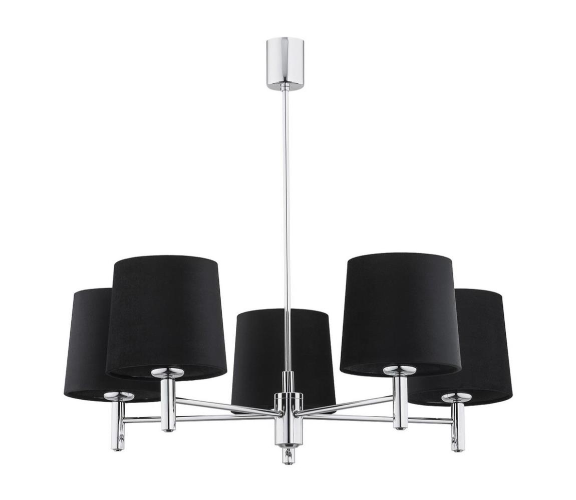 Argon 2104 - Żyrandol na drążku BOLZANO 5xE27/15W/230V czarny
