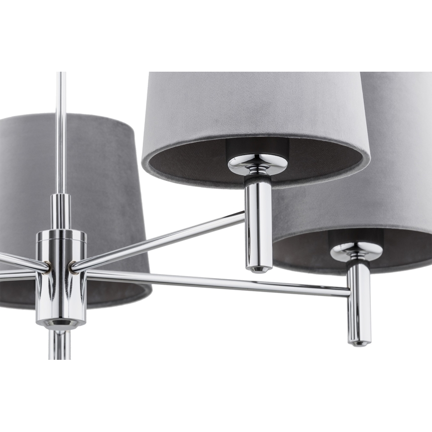 Argon 2108 - Żyrandol na drążku BOLZANO 5xE27/15W/230V szary