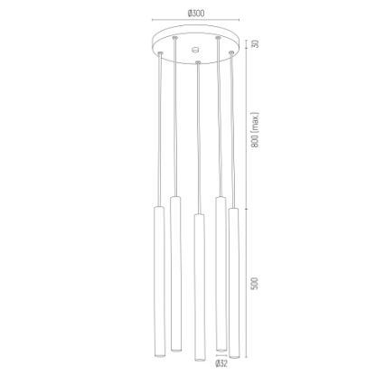 Argon 2109 - LED Żyrandol na lince SICILIA 5xLED/4,5W/230V