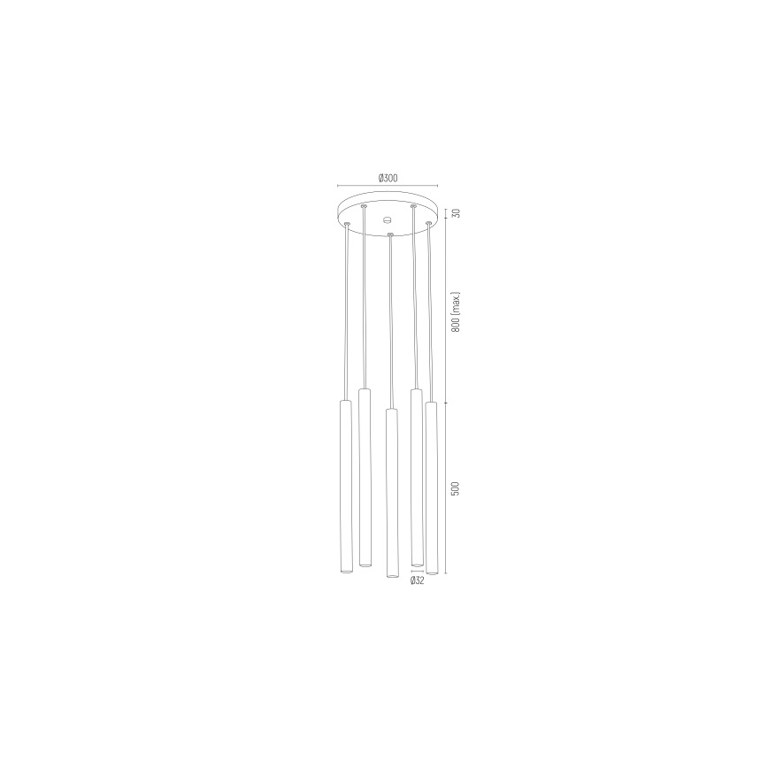Argon 2109 - LED Żyrandol na lince SICILIA 5xLED/4,5W/230V
