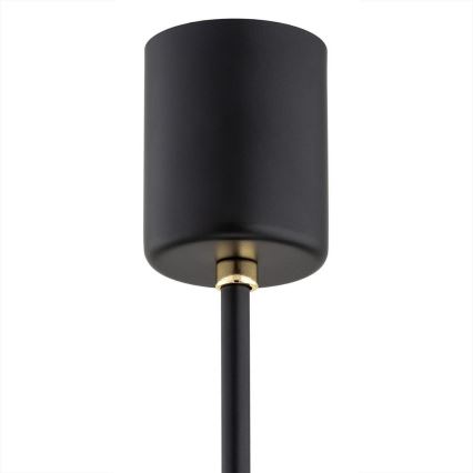 Argon 2114 - Żyrandol na drążku CAMELOT PLUS 5xE27/15W/230V czarny/biały/złoty