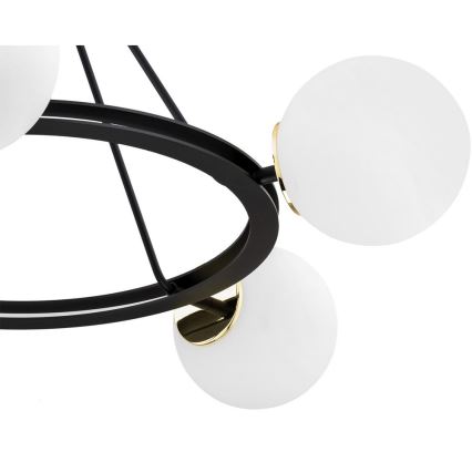 Argon 2119 - Żyrandol na drążku AMALFI 5xE27/15W/230V czarny/biały